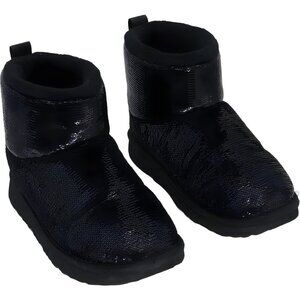 UGG Girls Classic Mini Mirror Ball Boot Black US 2